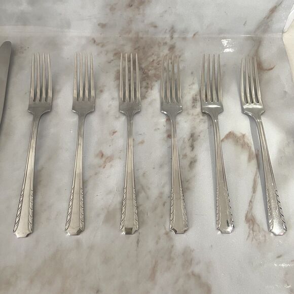DS 19 pc Stainless Flatware USA Dinner Forks & Knives, Salad Forks, Butter Knife - Picture 5 of 16